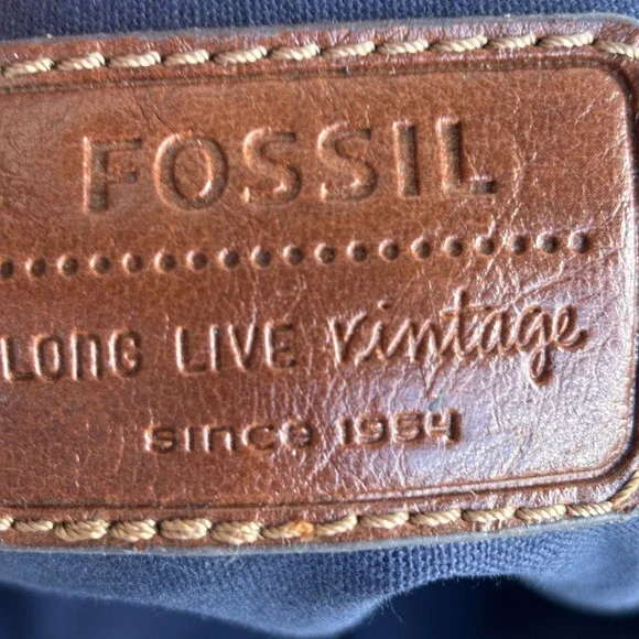 Fossil Cameron Fabric Satchel Bag Navy Blue Floral Embroidery ZB4477997 New - Picture 3 of 14